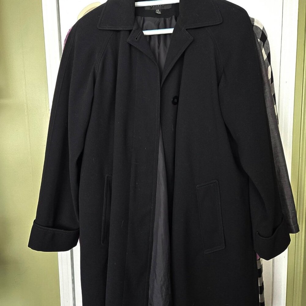 Gallery petite black raincoat